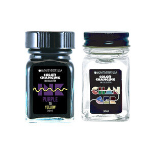 MONTEVERDE INK BOTTLE COLOR CHANGING INK + CHANGER SET - PURPLE TO YELLOW 30 ML
