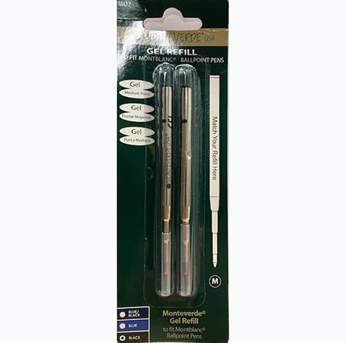 Monteverde Capless Gel Refill (to fit Montblanc), Medium Point, Black