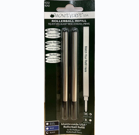 Monteverde Capless Ceramic Gel Refill (to fit Pelikan), Medium Point, Black