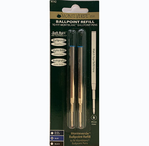 Monteverde Soft Ballpoint Refill (to fit Montblanc), Broad  Point, Blue