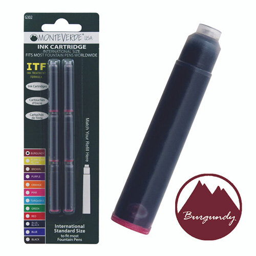 Monteverde Ink Cartridge (Standard Size), Burgundy