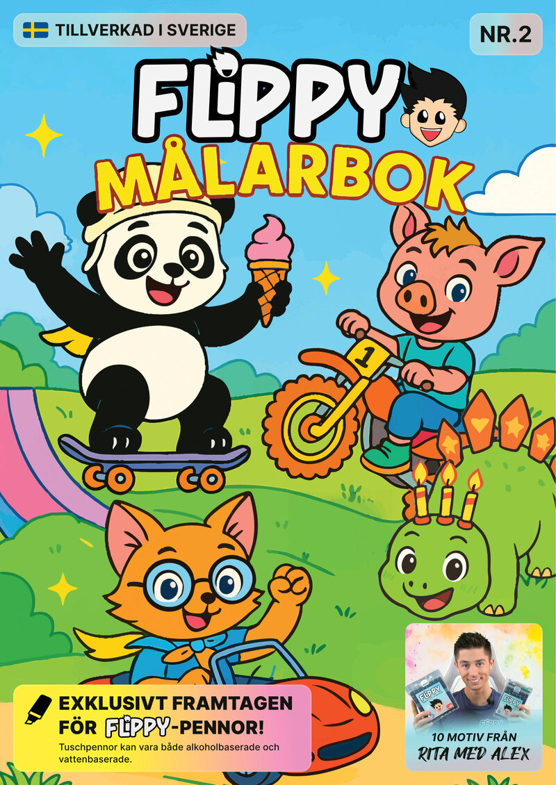 Målarbok Flippy- Måla med Alex