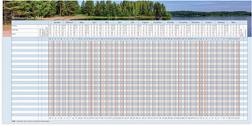 Väggkalender 2023 Semesterplan