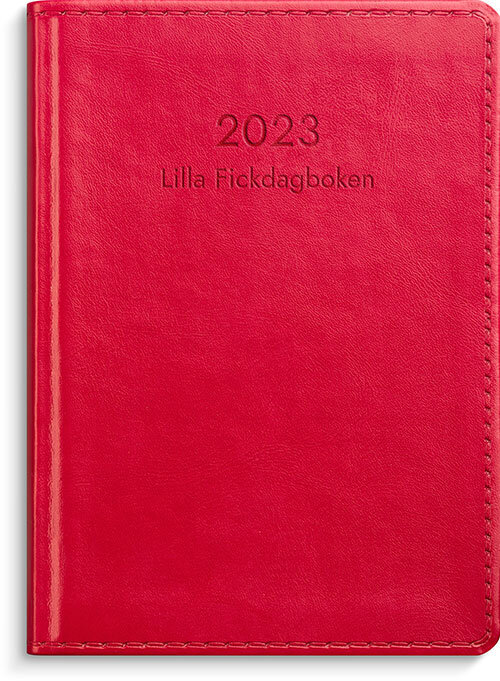Kalender 2023 Lilla Fickdagboken rött konstläder