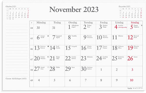 Kalender 2023 Månadsblock 240x152 mm