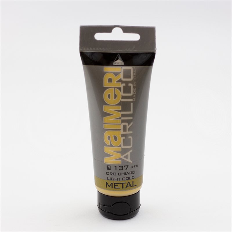 Akrylfärg Maimeri Acrilico - Färg Metallic Ljus Guld - Nr 137