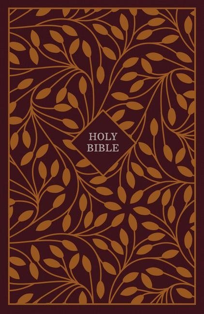 Kjv, thinline reference bible, cloth over board, burgundy/orange, red lette