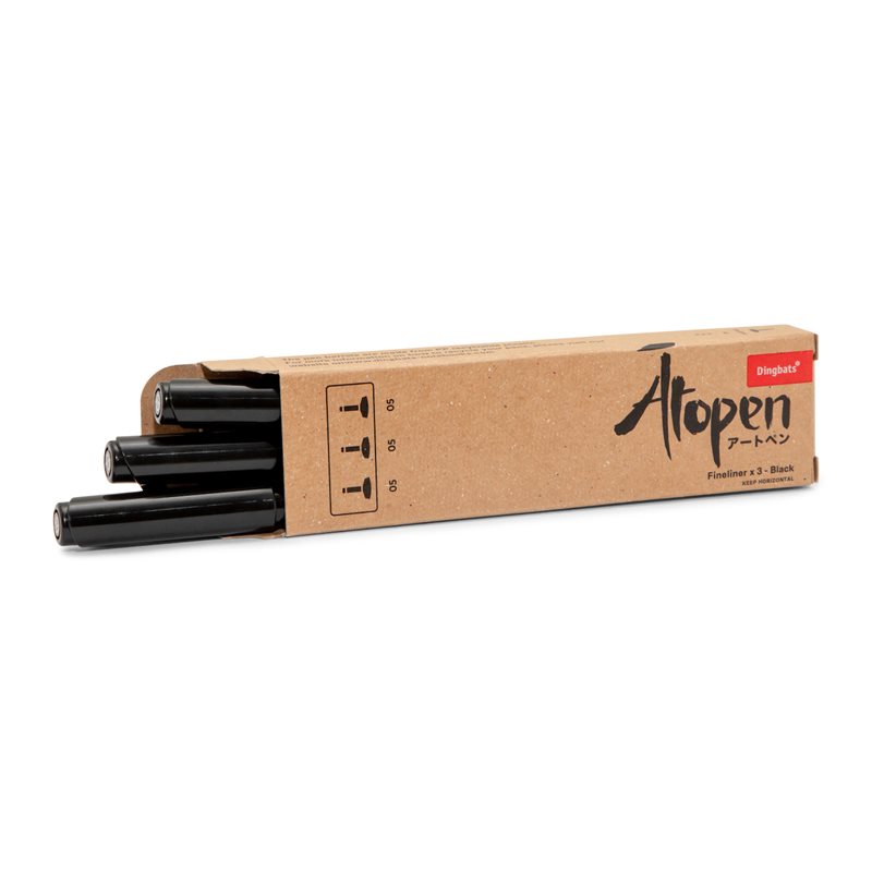 Dingbats* 3-pack Atopen Fineliner - 0.5 mm Black