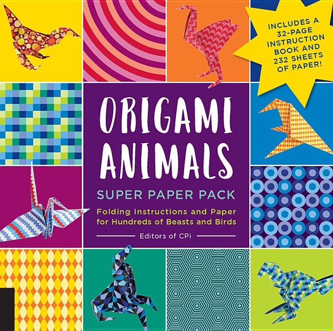 Origami animals super paper pack - folding instructions and paper for hundr