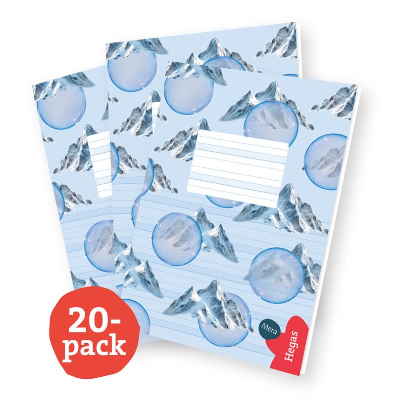 Skrivhäfte – Halvsida, stödlinjer (20-pack)