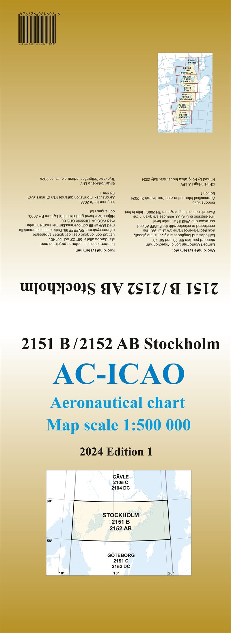 ACICAO 2151B/2152AB Stockholm 2024 : Skala 1:500 000