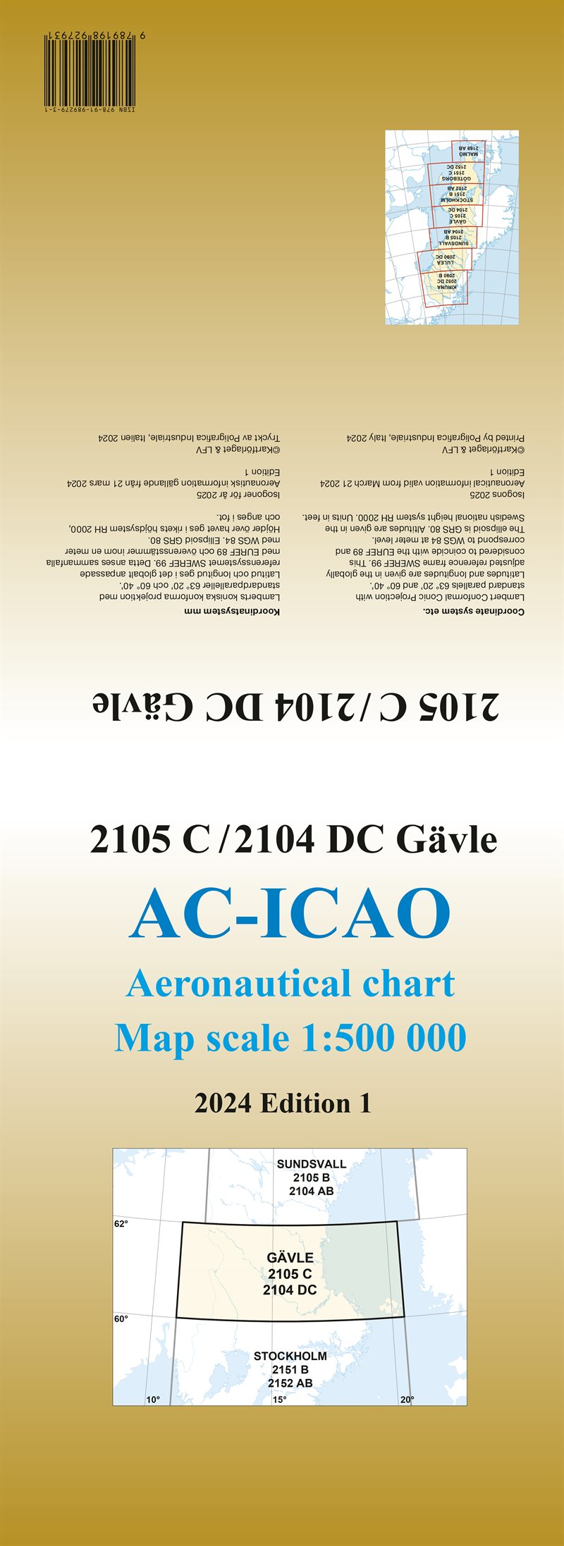 ACICAO 2105C/2104DC Gävle 2024 : Skala 1:500 000