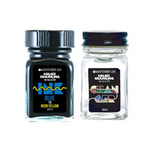 MONTEVERDE INK BOTTLE COLOR CHANGING INK + CHANGER SET - BLUE TO NEON YELLOW 30 ML