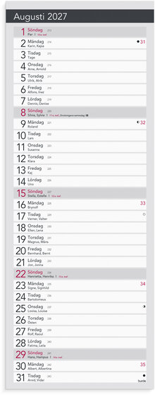 Liten Bordskalender Elegant 2027