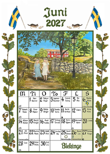 Väggkalender Sverigealmanackan 2027 A4 21x30cm