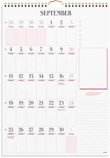 Väggkalender 2023 Life Planner Pink